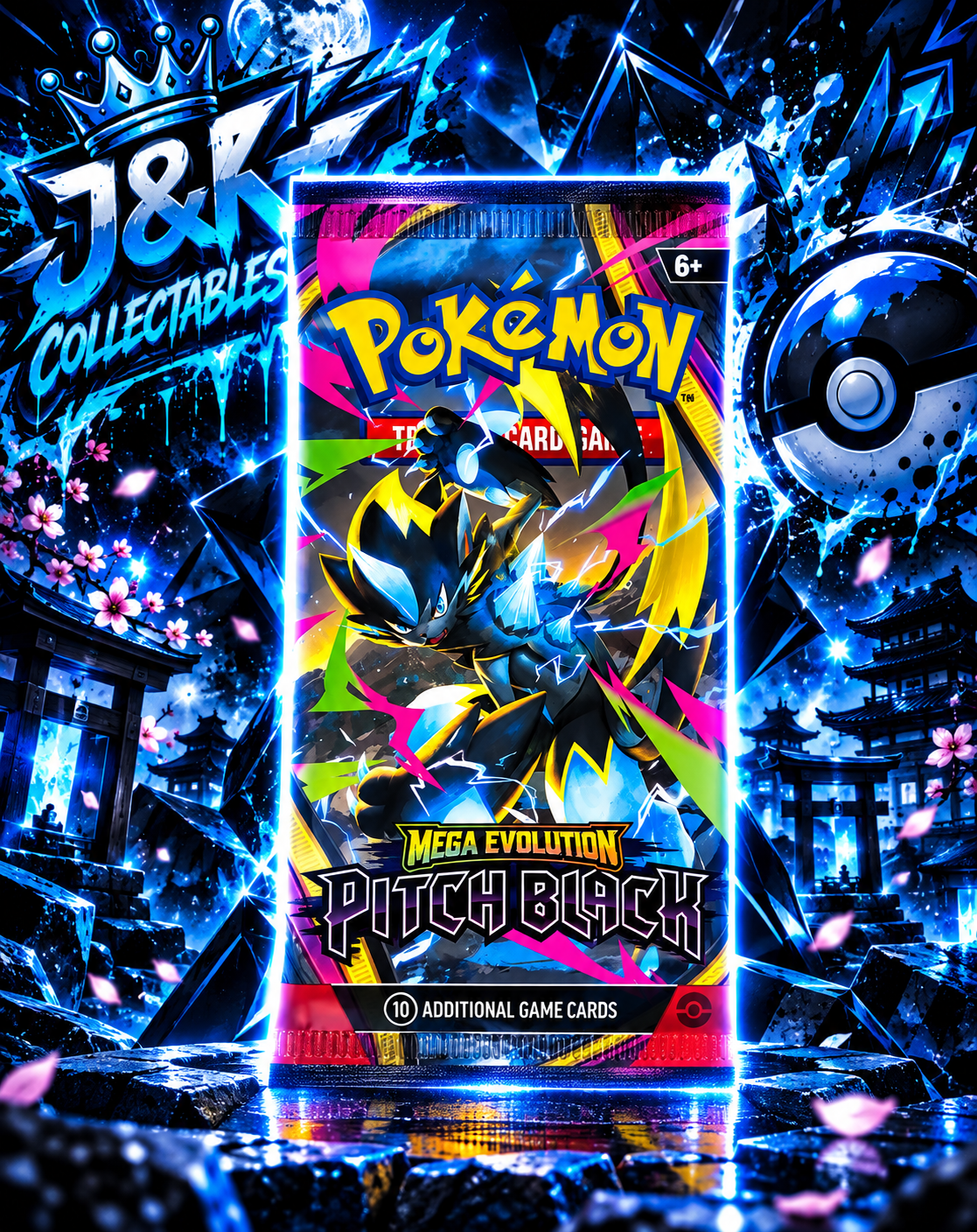 Pokémon TCG – Mega Evolution: Pitch Black | English Booster Pack | Rip &amp; Ship